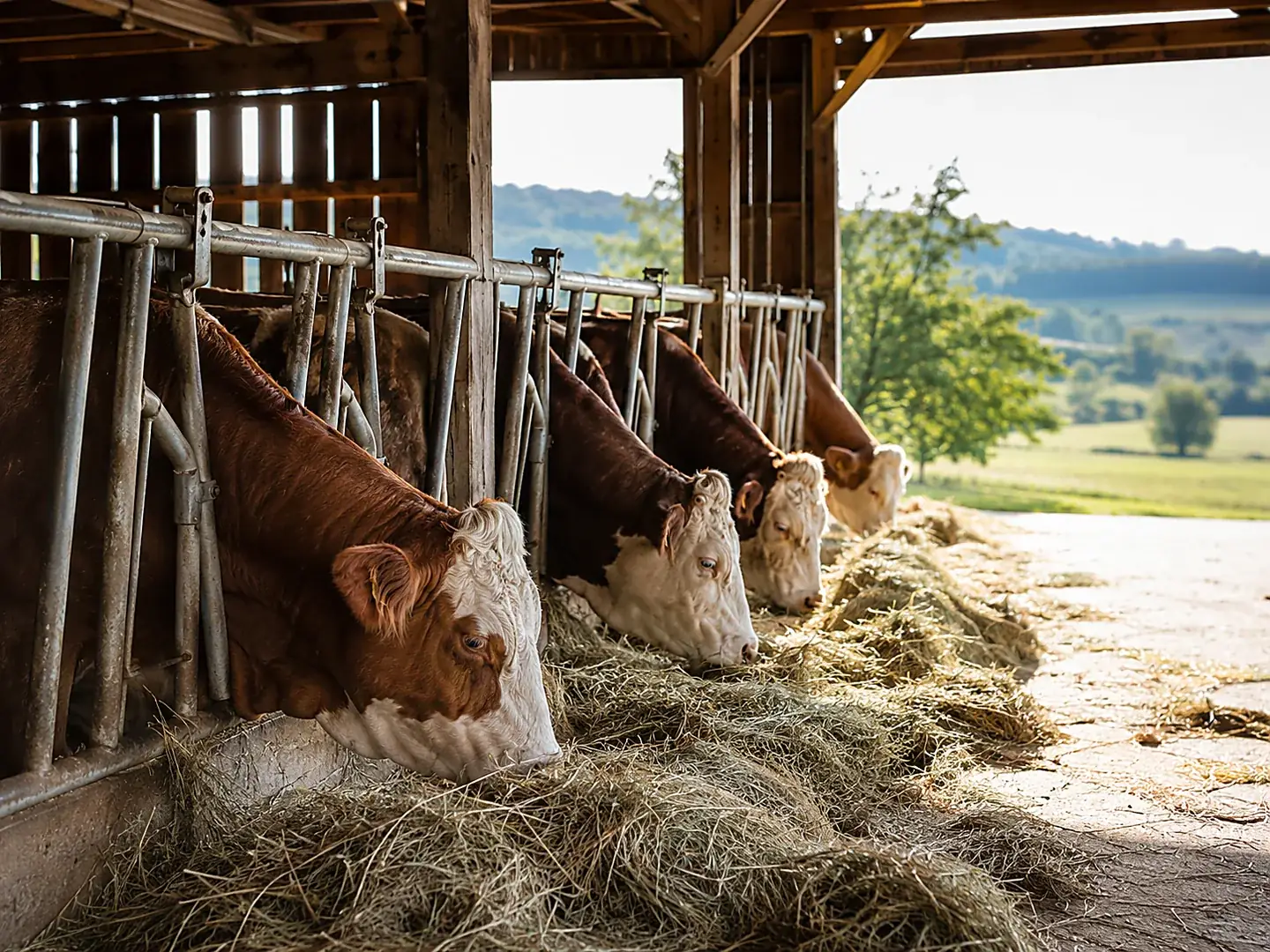 Bovini nella stalla aziendale, da cui proviene il latte lavorato in azienda